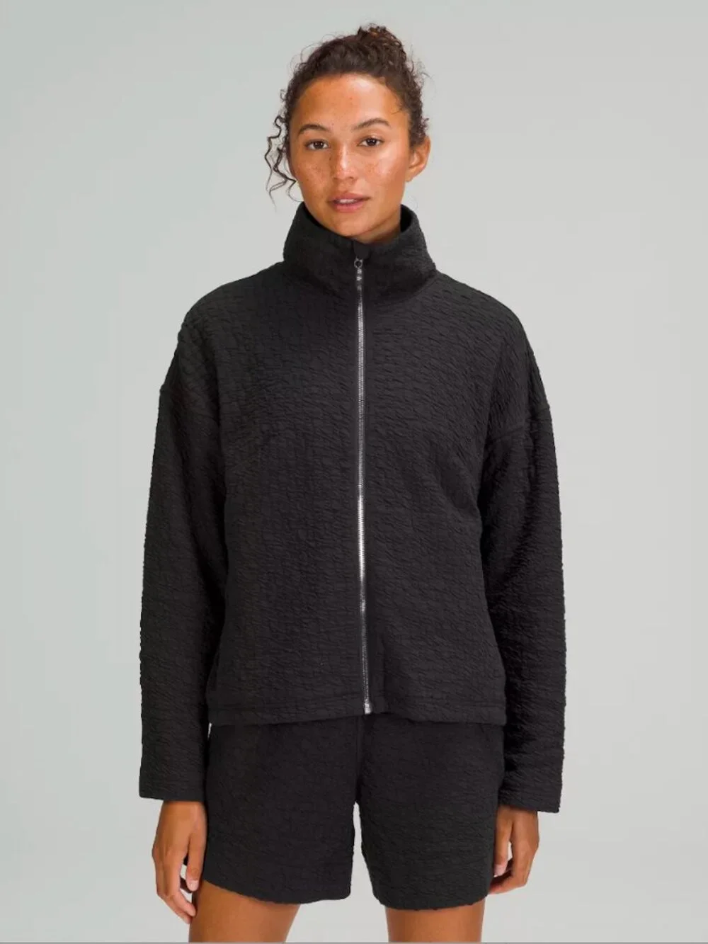 Lululemon Rippled Full Zip Jacket Black Sz 6